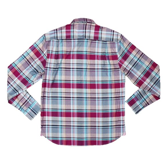 Tommy Bahama Lazlo Cheers Check Button Up Shirt Mens Large Festival Plaid - Picture 9 of 9